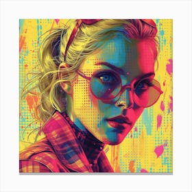 Girl With Glasses Canvas Print