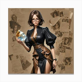 Woman Holding A Crystal Ball 1 Canvas Print