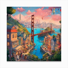 Ghibli San Francisco (1) Canvas Print