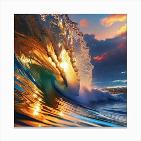 Sunset In The Ocean 1 Canvas Print