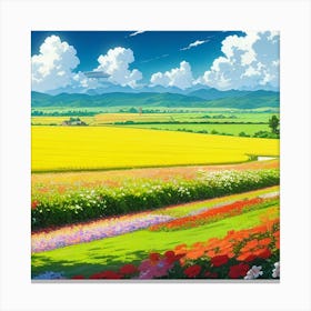 Field Of Flowers Canvas Print