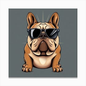 French Bulldog In Sunglasses Canvas Print