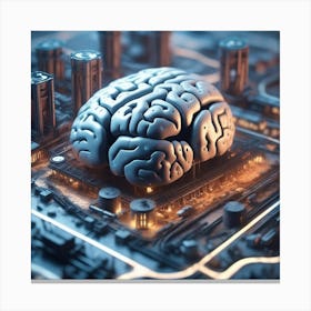 Brain On A City 2 Canvas Print