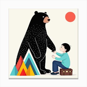 Bear And A Boy 5 Canvas Print