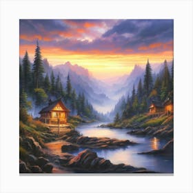 Landscape Painting Hd Hyperrealistic 4 Canvas Print