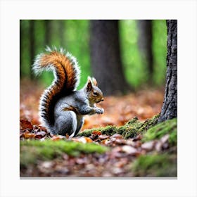 Squirrel In The Forest 93 Canvas Print