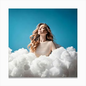 Firefly Dreamy Girl Floating Among Ethereal Clouds 36801 (2) Canvas Print