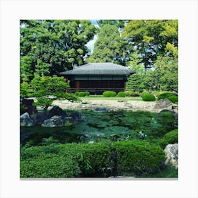 Garden Temple In Kyoto, Japan Canvas Print