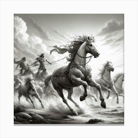 Battle Of The Horses Canvas Print