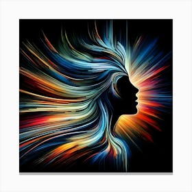 Abstract Woman's Head Canvas Print