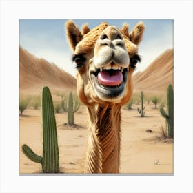 Camel In The Desert 5 Canvas Print