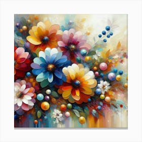 Flowers oil painting abstract painting art 5 Canvas Print