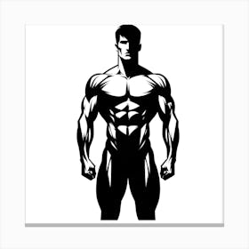 Bodybuilder Silhouette Canvas Print