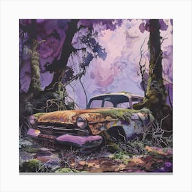 Old Car In The Woods Canvas Print