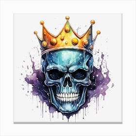 Skull With Crown Canvas Print