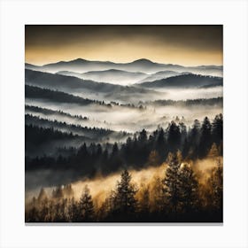Abstract Golden Forest (24) Canvas Print