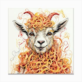 Goat With Spaghetti Hair Canvas Print