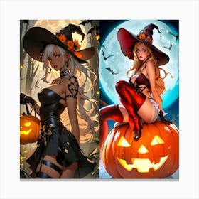 Halloween Witches 2 Canvas Print