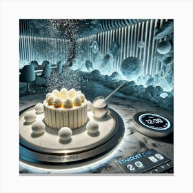 A Futuristic Dessert Called Frozen Stardust Cake, Canvas Print