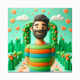 3d Illustration Of A Man Canvas Print