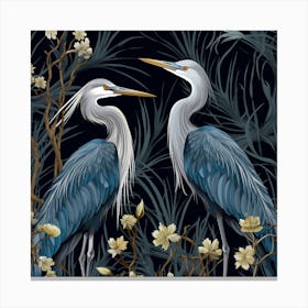 Blue Herons 2 Canvas Print