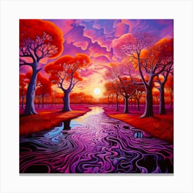 Flowing Forms Colorfield Canvas Print