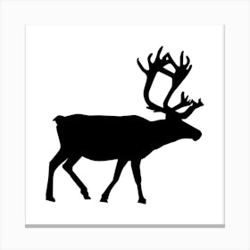 Reindeer Silhouette Canvas Print