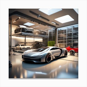 Futuristic Car Garage 7 Canvas Print