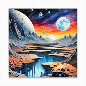 Space Landscape Canvas Print