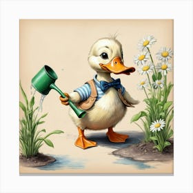 Duck In The Garden 3 Canvas Print