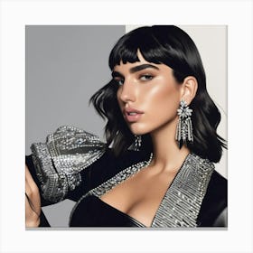 dua lipa art portrait Canvas Print