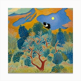 Cat In The Tree Canvas Print