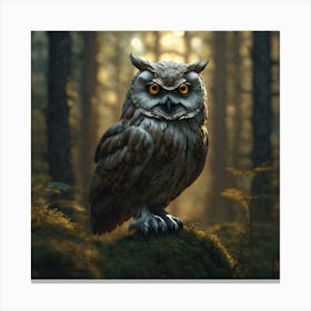 Owl In The Forest 90 Canvas Print