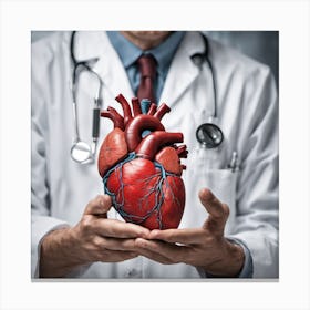 Doctor Holding A Heart Canvas Print