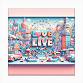 Love Live Travel London UK Canvas Print