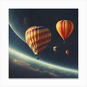 Hot Air Balloons In Space Canvas Print
