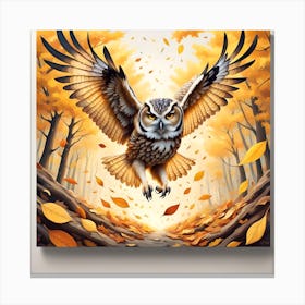 Autumn owl Canvas Print