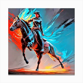 Cowgirl Riding A Horse 2 Canvas Print