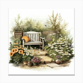 Garden Bench Canvas Print