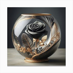 Black Rose Vase Leinwandbild