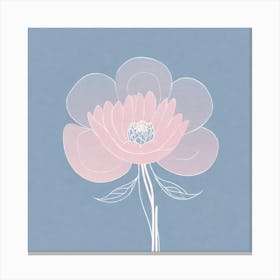 A White And Pink Flower In Minimalist Style Square Composition 135 Canvas Print