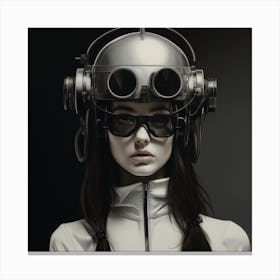 Girl In A Helmet 1 Canvas Print