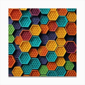 Colorful Hexagons Background Canvas Print