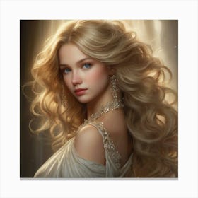 Beautiful Girl With Long Hair Canvas Print