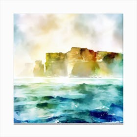 Watercolor Cliffs of Moher 1 Canvas Print