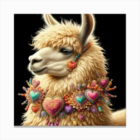 Heart Llama Canvas Print