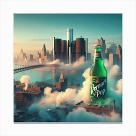 Detroit Skyline Vernors Pop Canvas Print