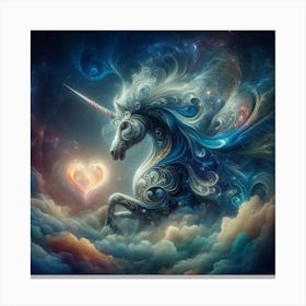 Unicorn With Heart Canvas Print