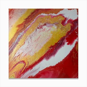 Red Golden Abstract Painting Canvas Print