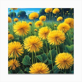 Dandelion Dreams: A Botanical Elegance Canvas Print